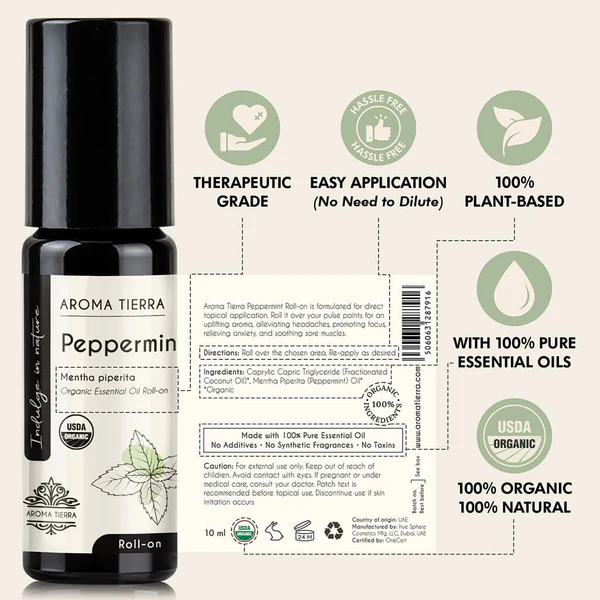 Peppermint - Essential Oil Roll-on Organic - Image 2