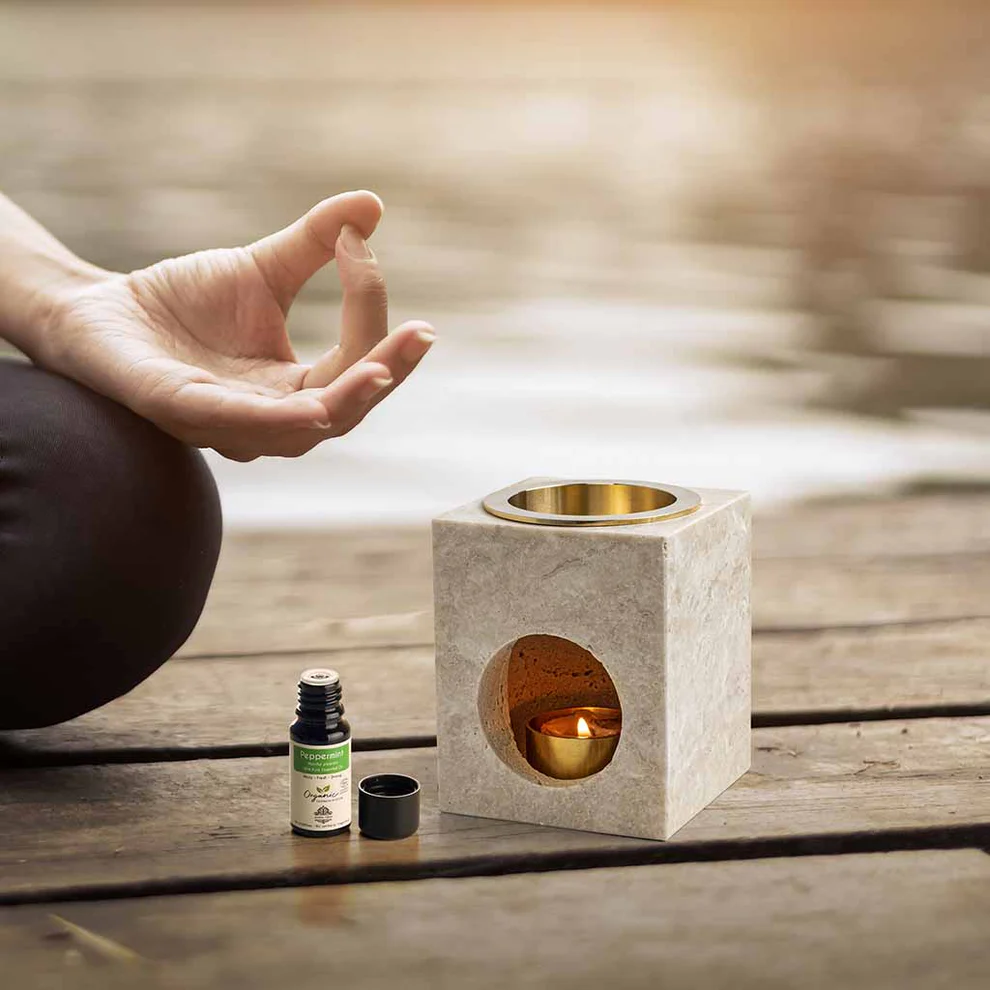 Odyssey - Travertine Stone Essential Oil Diffuser (Candle Burner) - Image 3