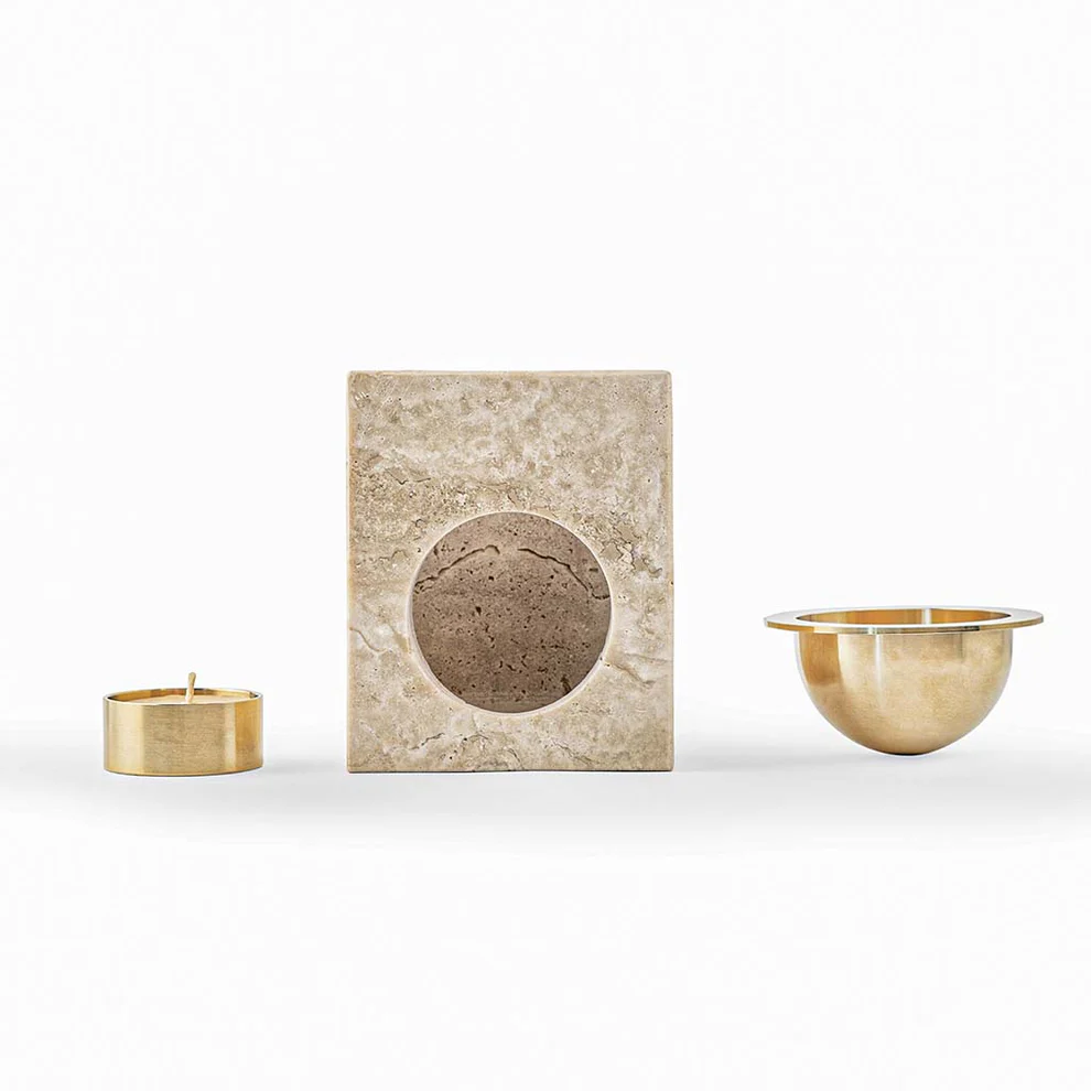 Odyssey - Travertine Stone Essential Oil Diffuser (Candle Burner) - Image 5